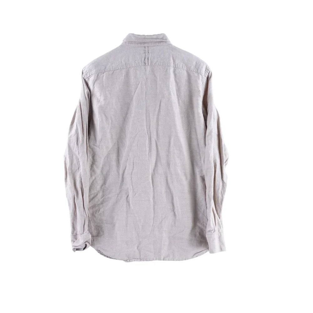 Banana Republic Mens Slim Fit Linen Cotton Blend Utility Shirt Khaki Large